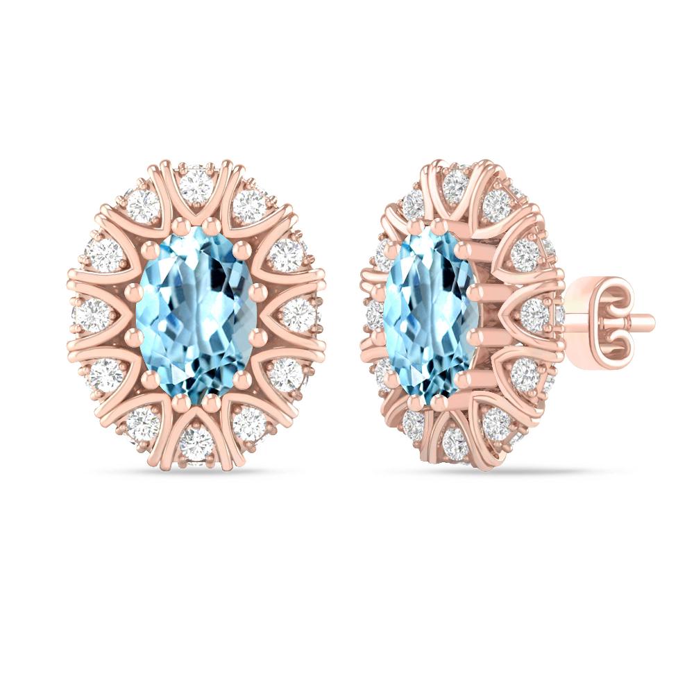 Rose Gold - Aquamarine