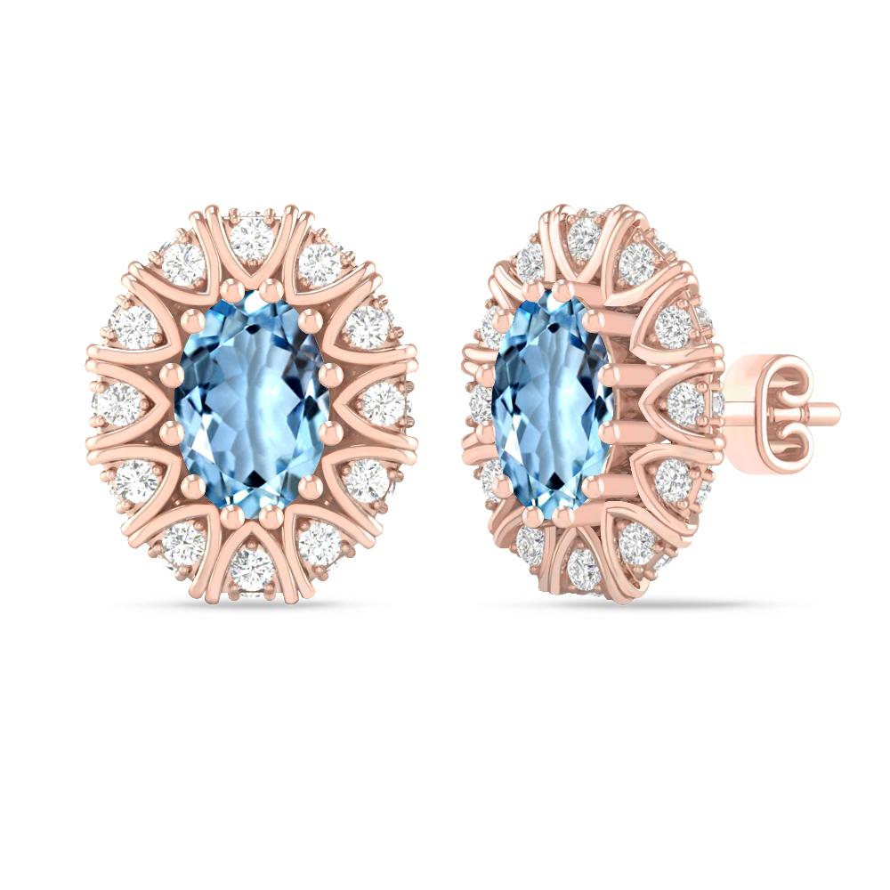 Rose Gold - Aquamarine