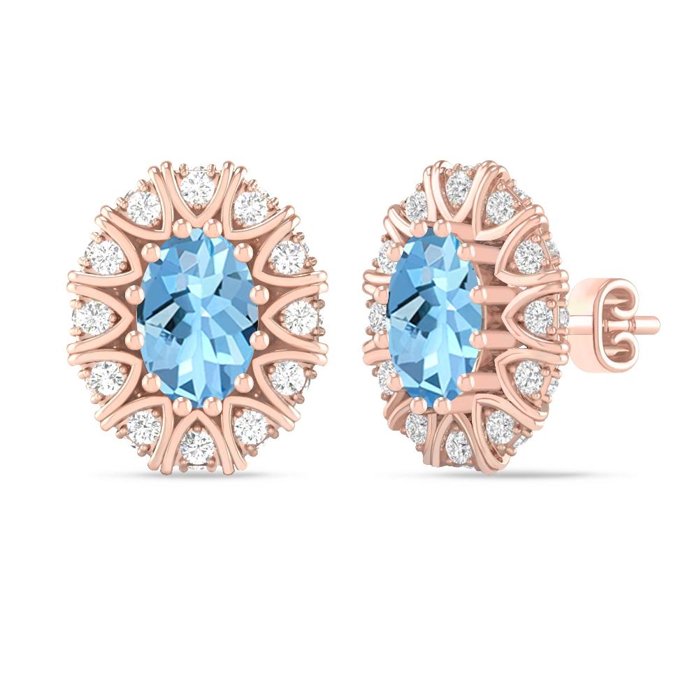 Rose Gold - Aquamarine