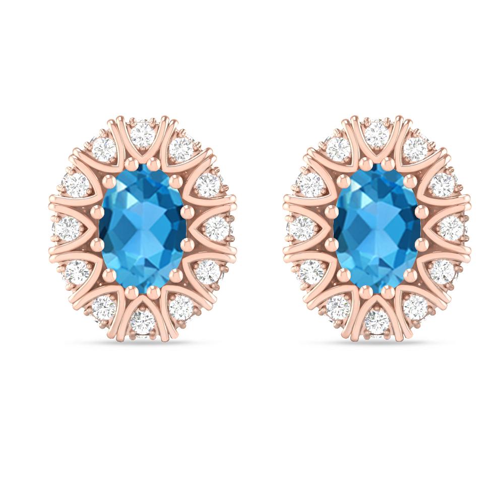 Rose Gold - Blue Topaz