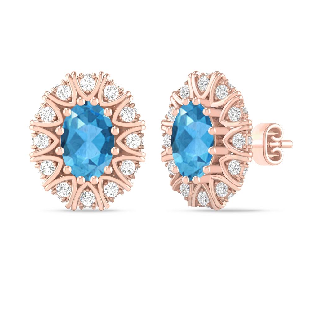 Rose Gold - Blue Topaz