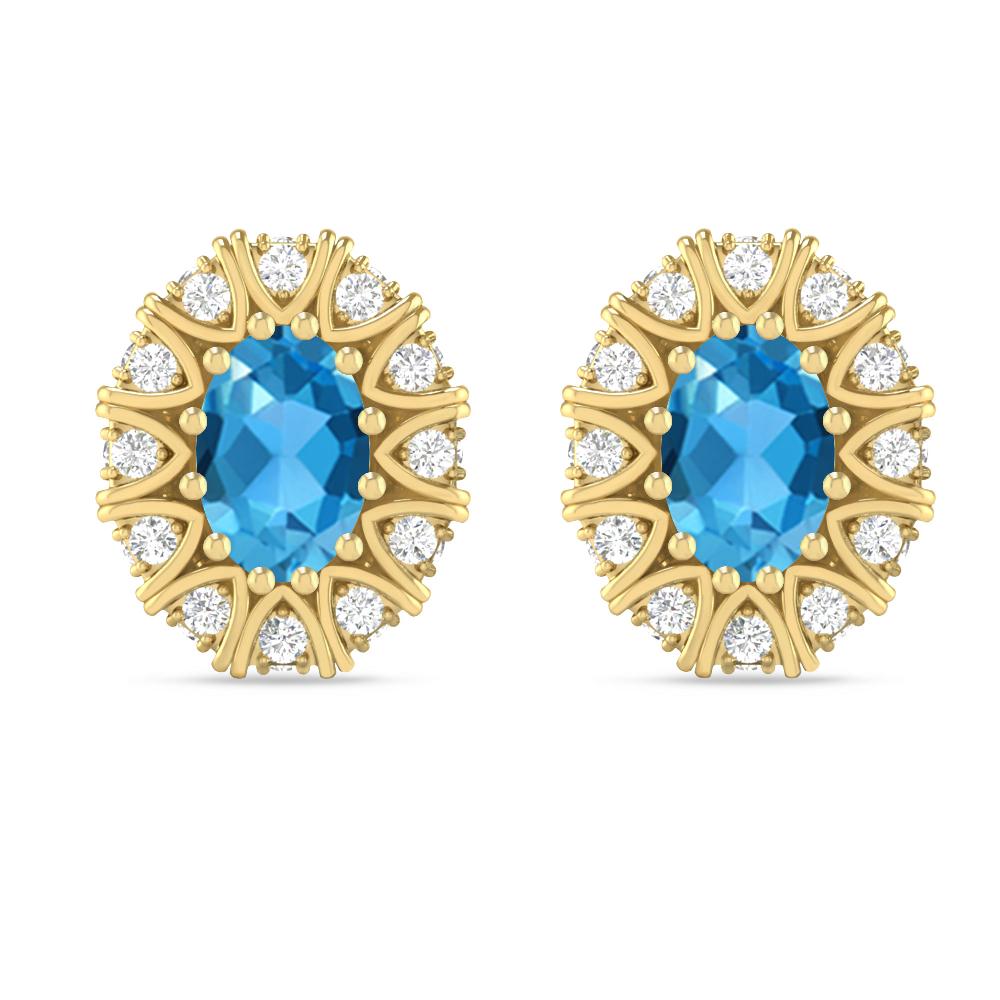 Yellow Gold - Blue Topaz