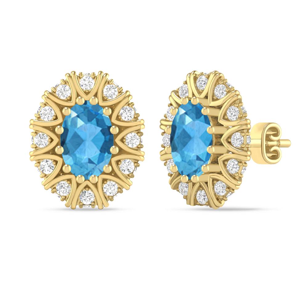 Yellow Gold - Blue Topaz