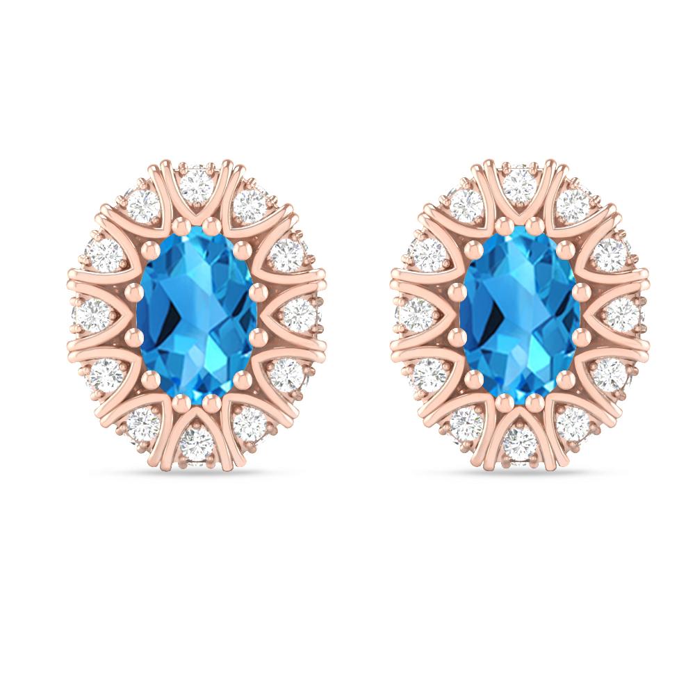 Rose Gold - Blue Topaz