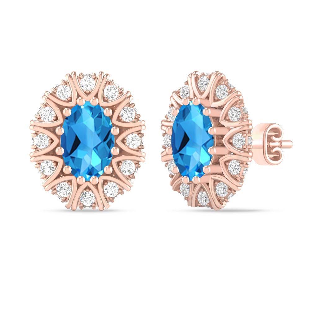 Rose Gold - Blue Topaz