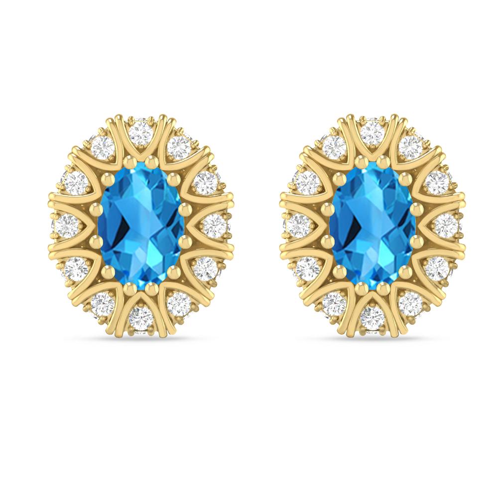 Yellow Gold - Blue Topaz