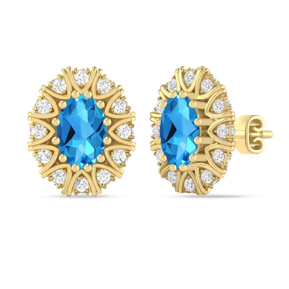 Yellow Gold - Blue Topaz