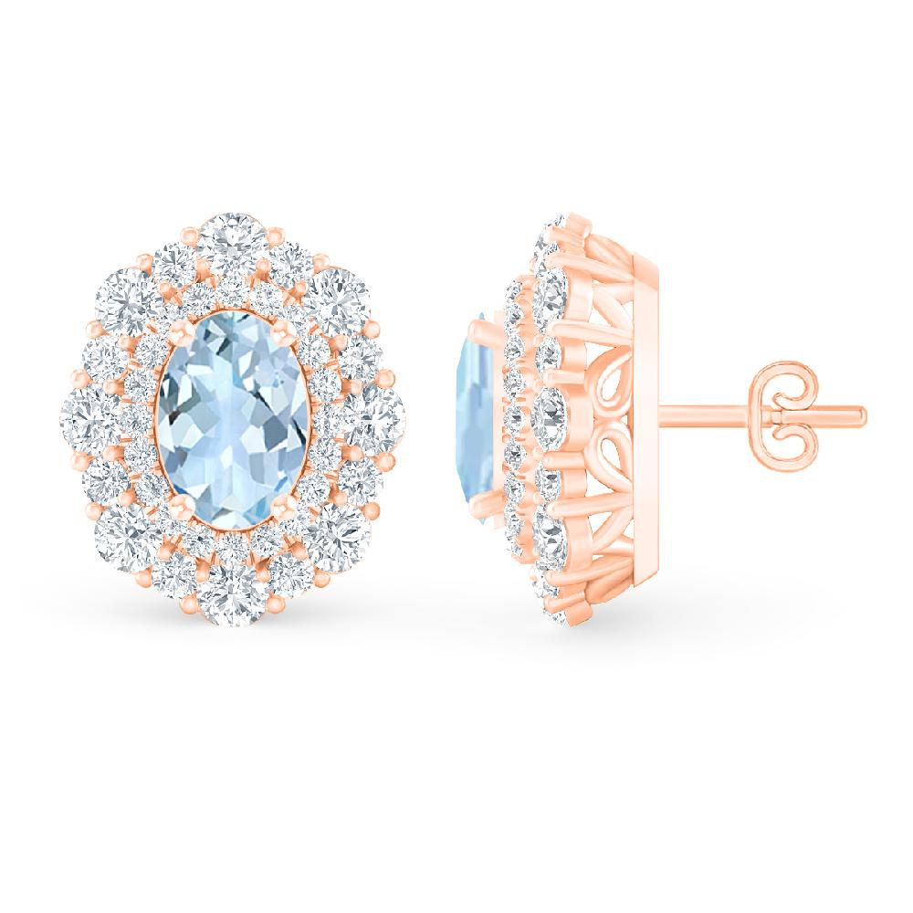 Rose Gold - Aquamarine