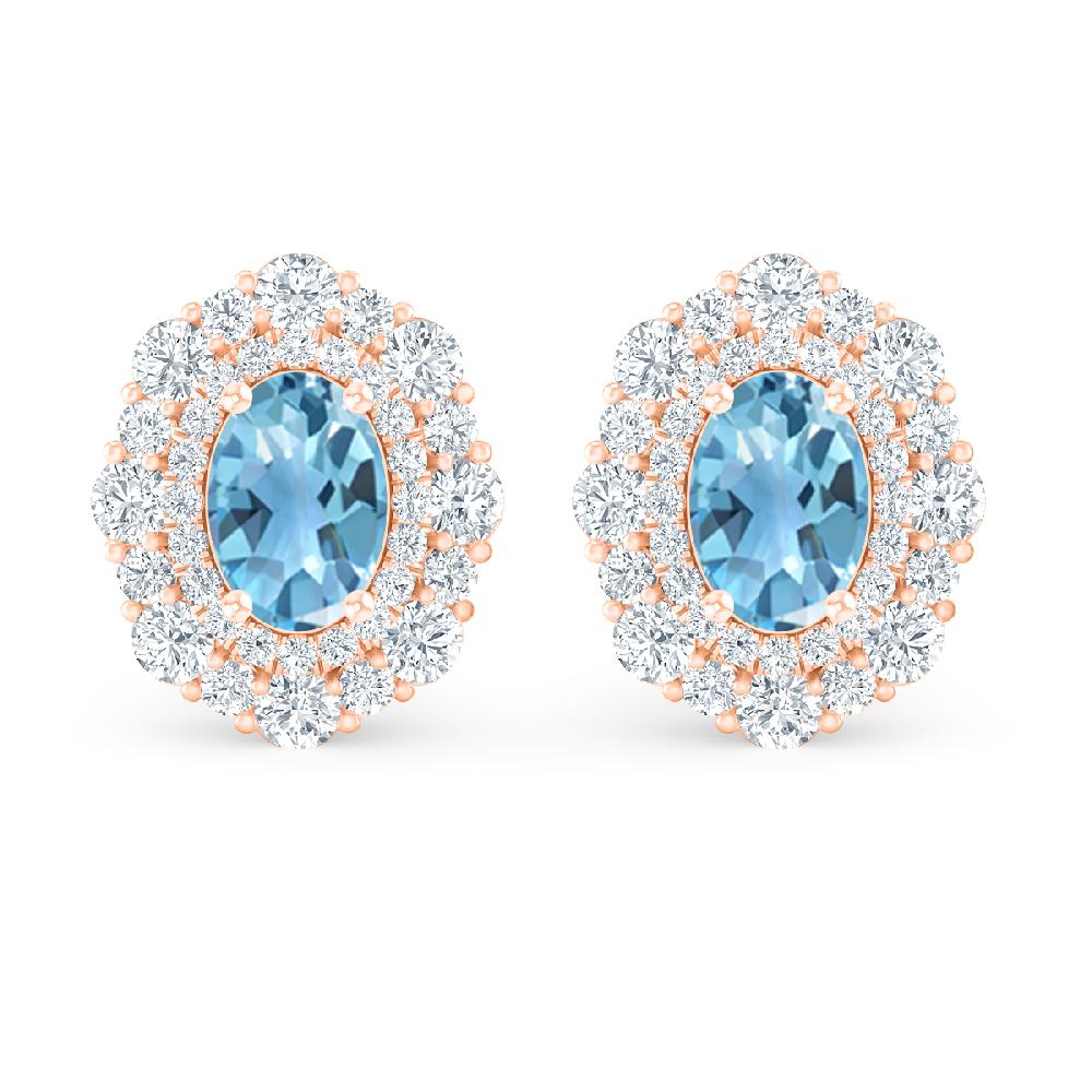 Rose Gold - Blue Topaz