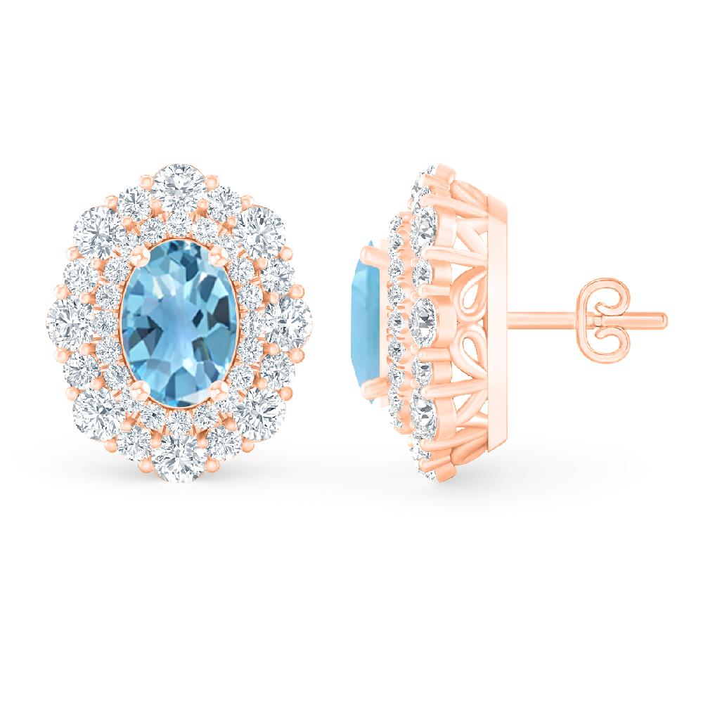 Rose Gold - Blue Topaz