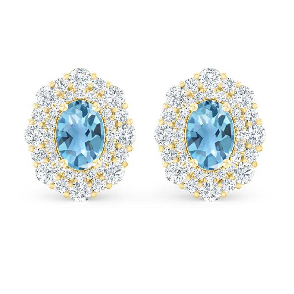 Yellow Gold - Blue Topaz