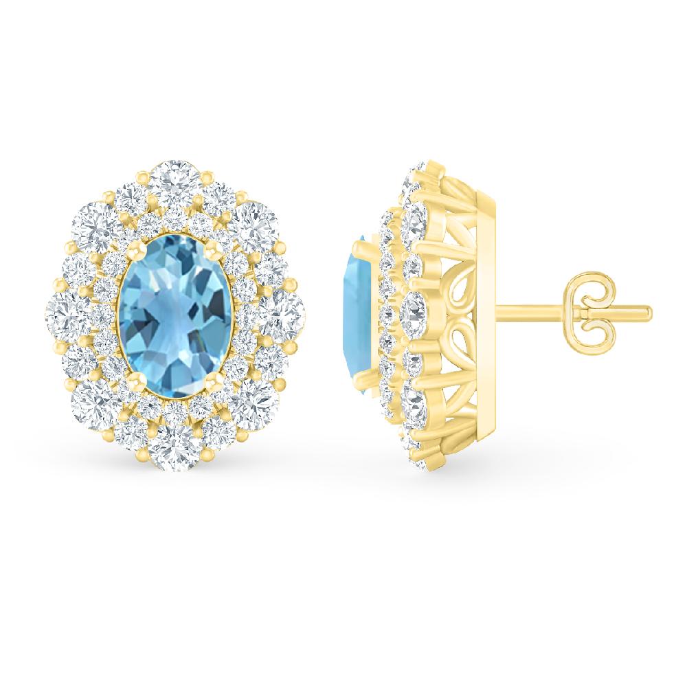 Yellow Gold - Blue Topaz