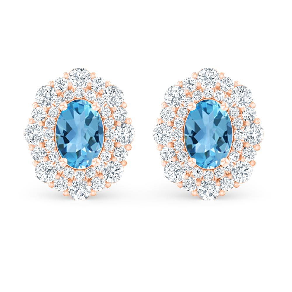 Rose Gold - Blue Topaz