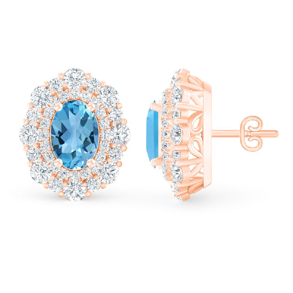 Rose Gold - Blue Topaz