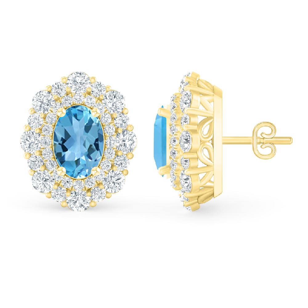 Yellow Gold - Blue Topaz