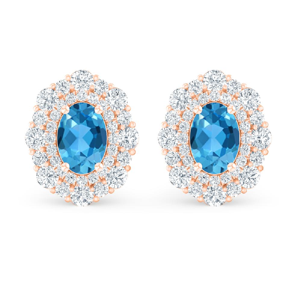 Rose Gold - Blue Topaz