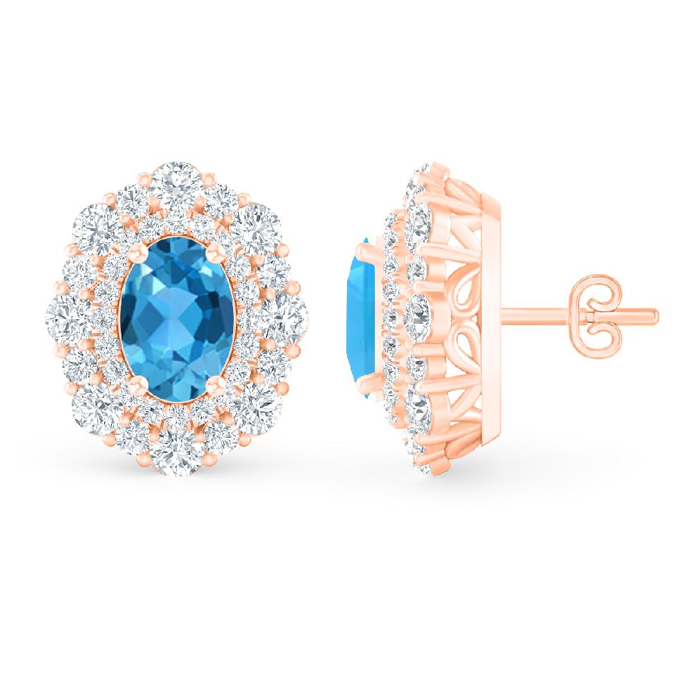 Rose Gold - Blue Topaz