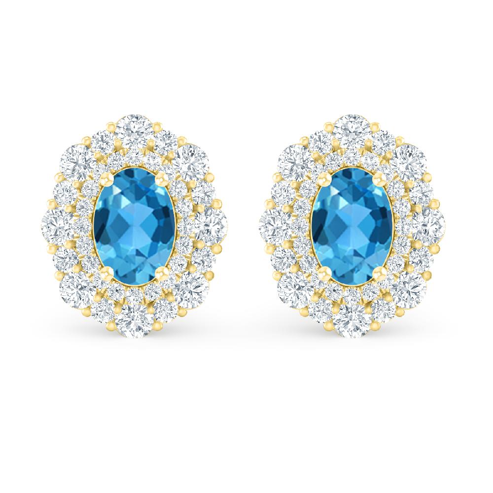 Yellow Gold - Blue Topaz