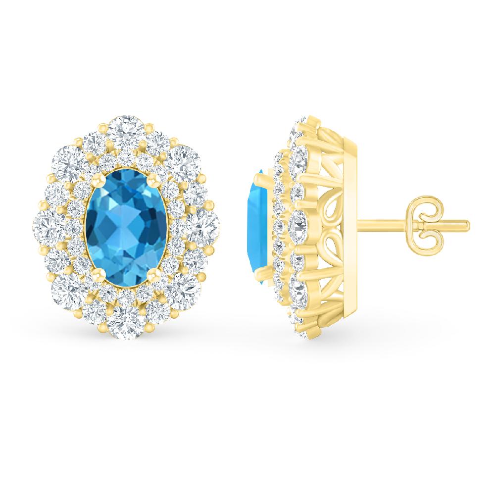 Yellow Gold - Blue Topaz