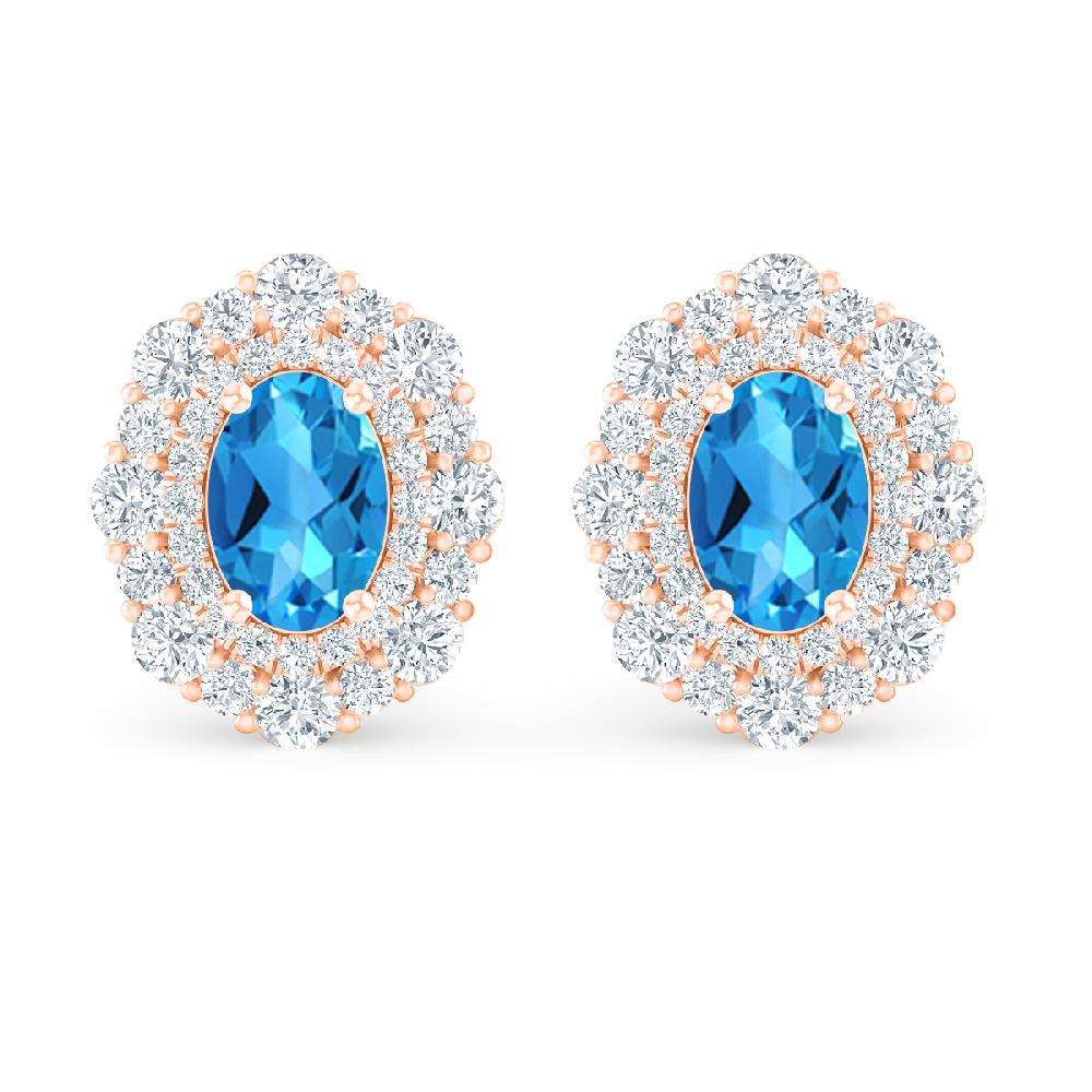 Rose Gold - Blue Topaz