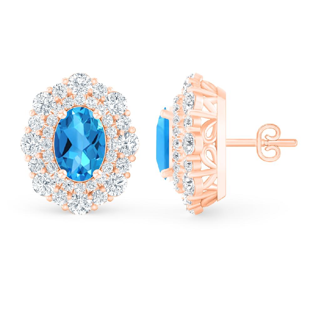 Rose Gold - Blue Topaz