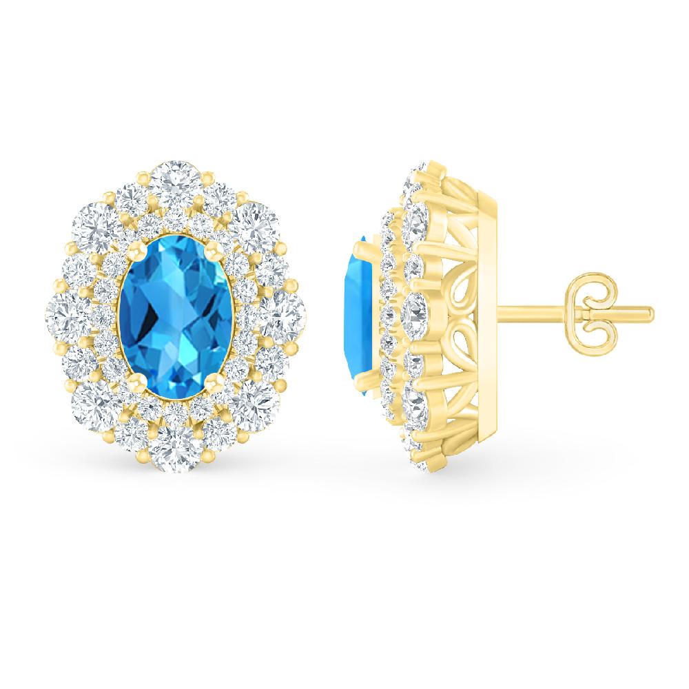 Yellow Gold - Blue Topaz