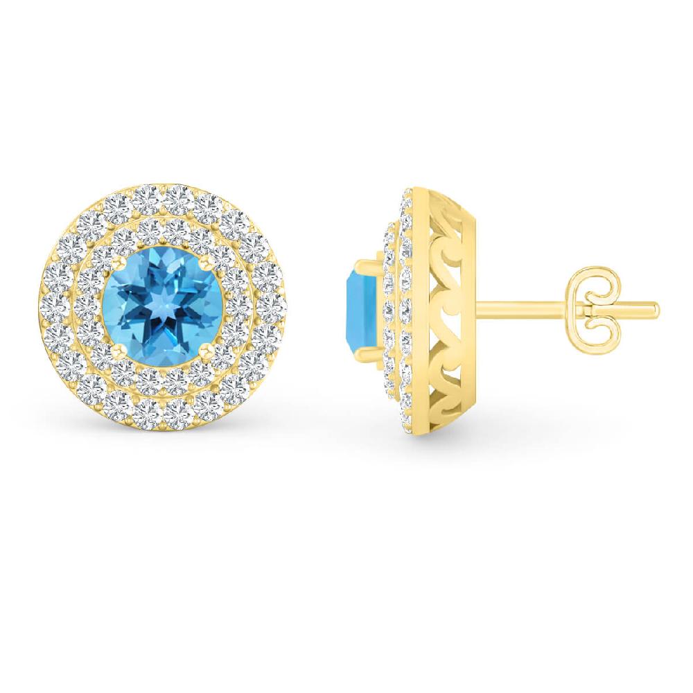 Yellow Gold - Blue Topaz