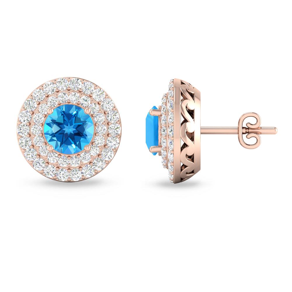 Rose Gold - Blue Topaz