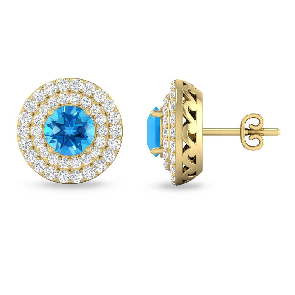 Yellow Gold - Blue Topaz