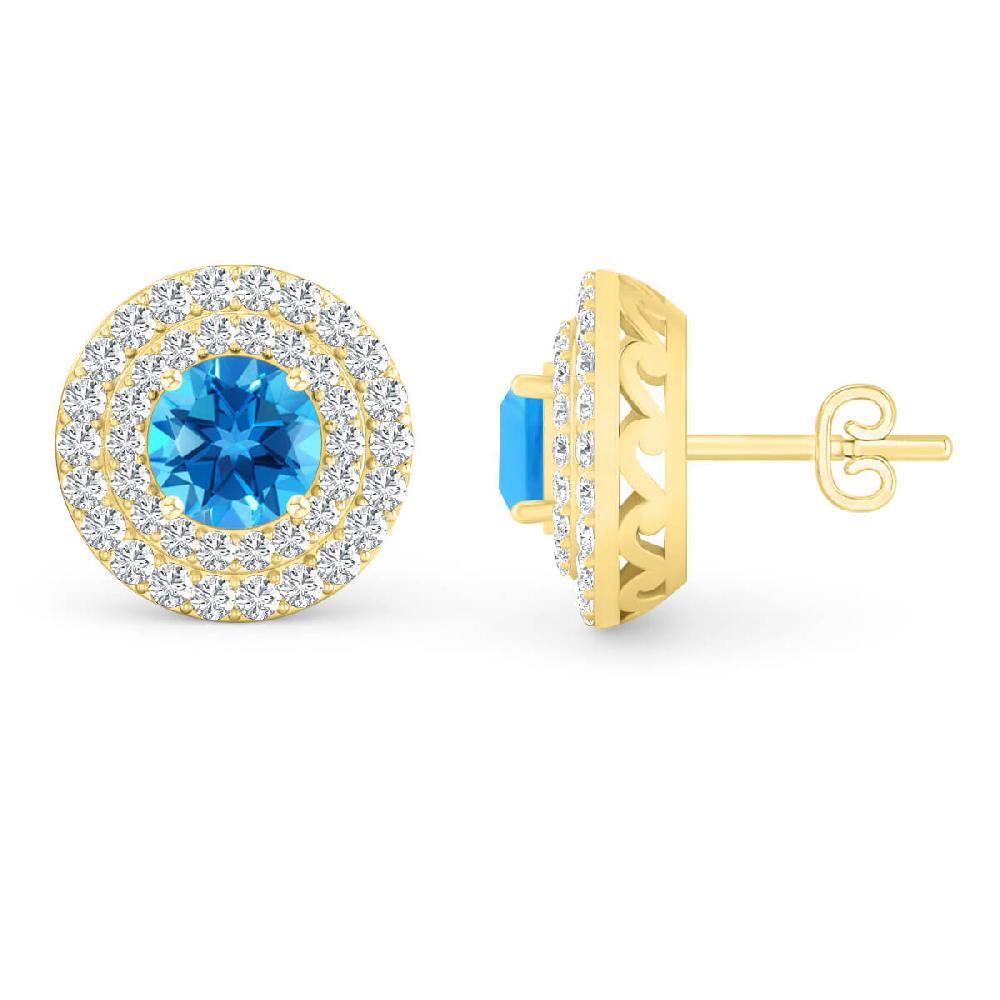 Yellow Gold - Blue Topaz