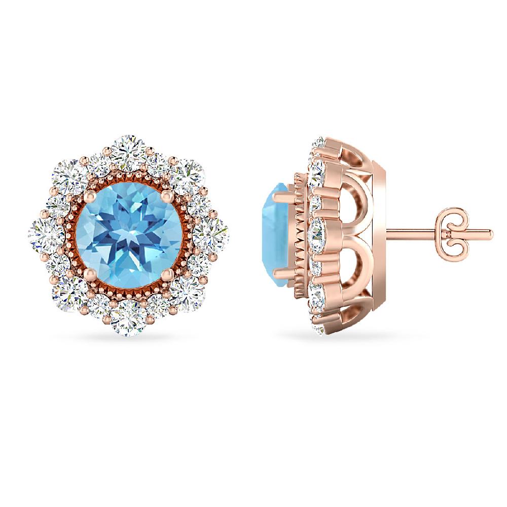 Rose Gold - Blue Topaz