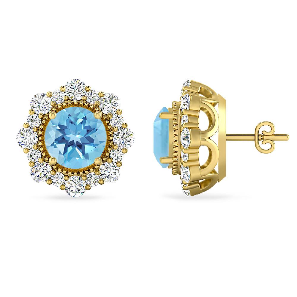 Yellow Gold - Blue Topaz