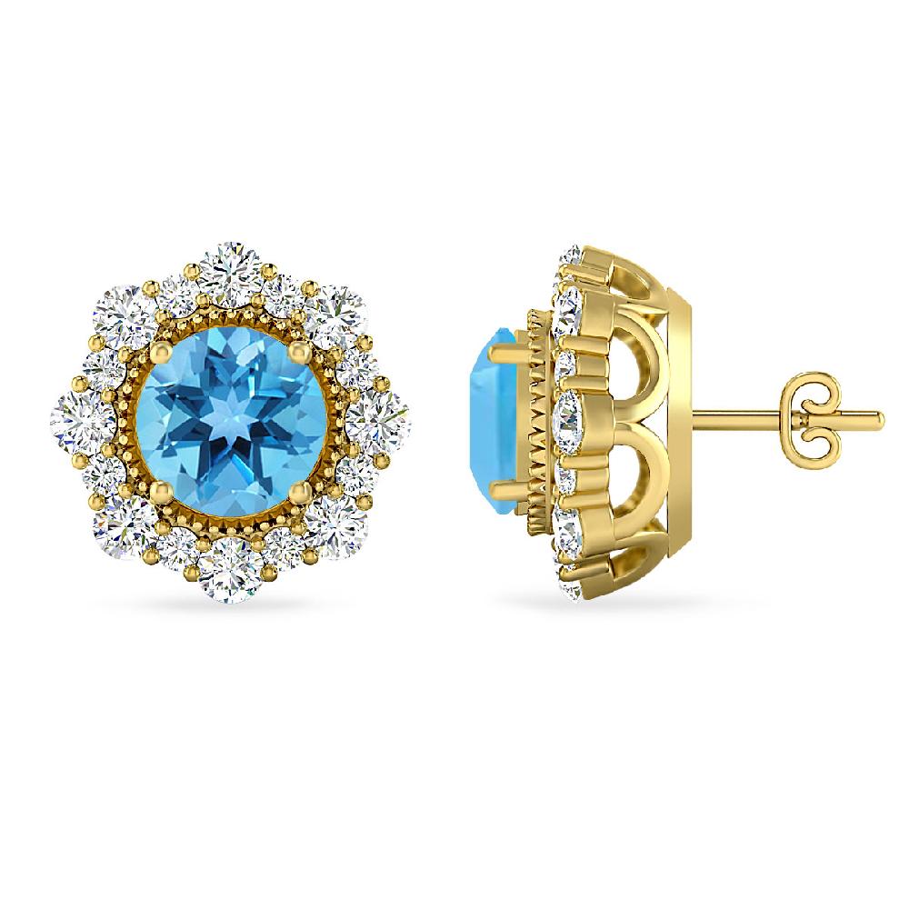 Yellow Gold - Blue Topaz