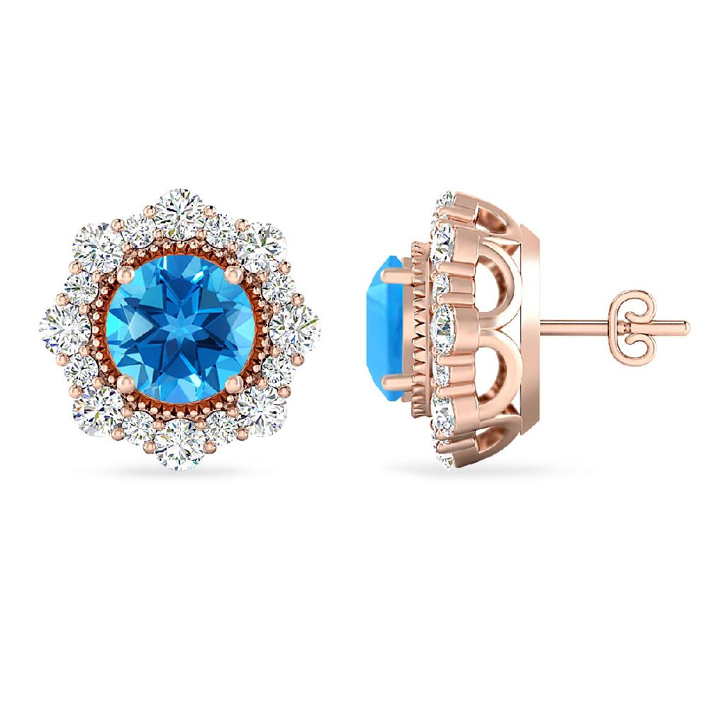 Rose Gold - Blue Topaz