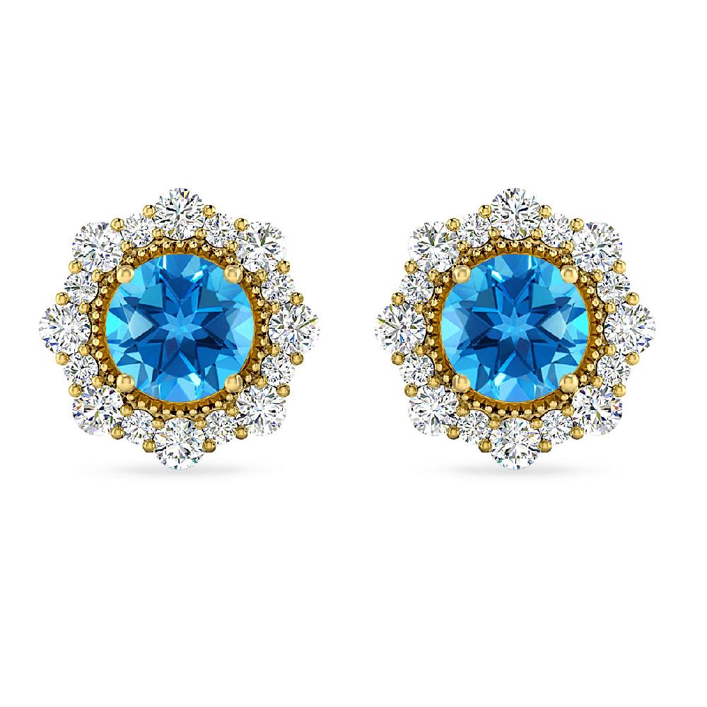 Yellow Gold - Blue Topaz