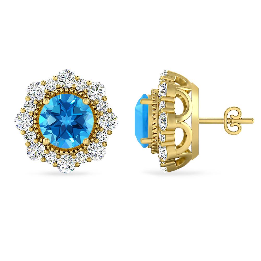 Yellow Gold - Blue Topaz