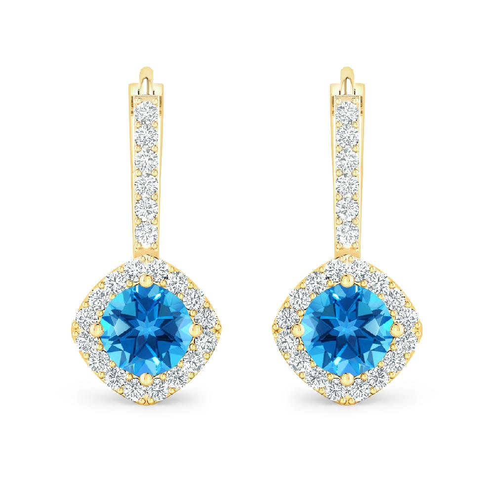 Yellow Gold - Blue Topaz