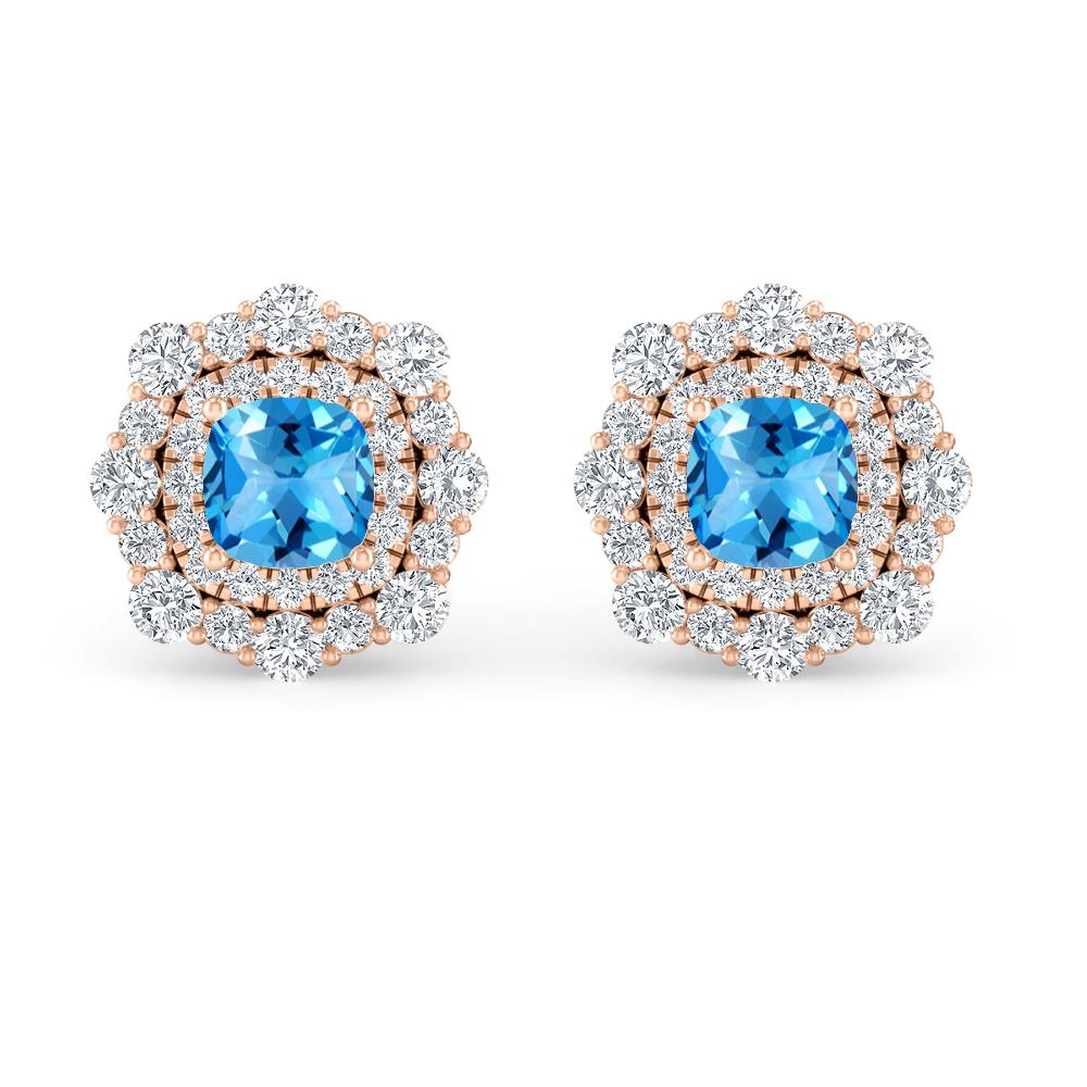 Rose Gold - Blue Topaz