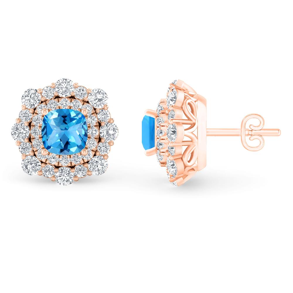 Rose Gold - Blue Topaz