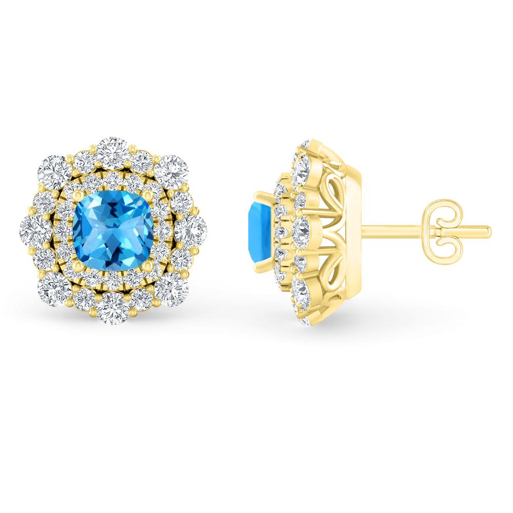 Yellow Gold - Blue Topaz