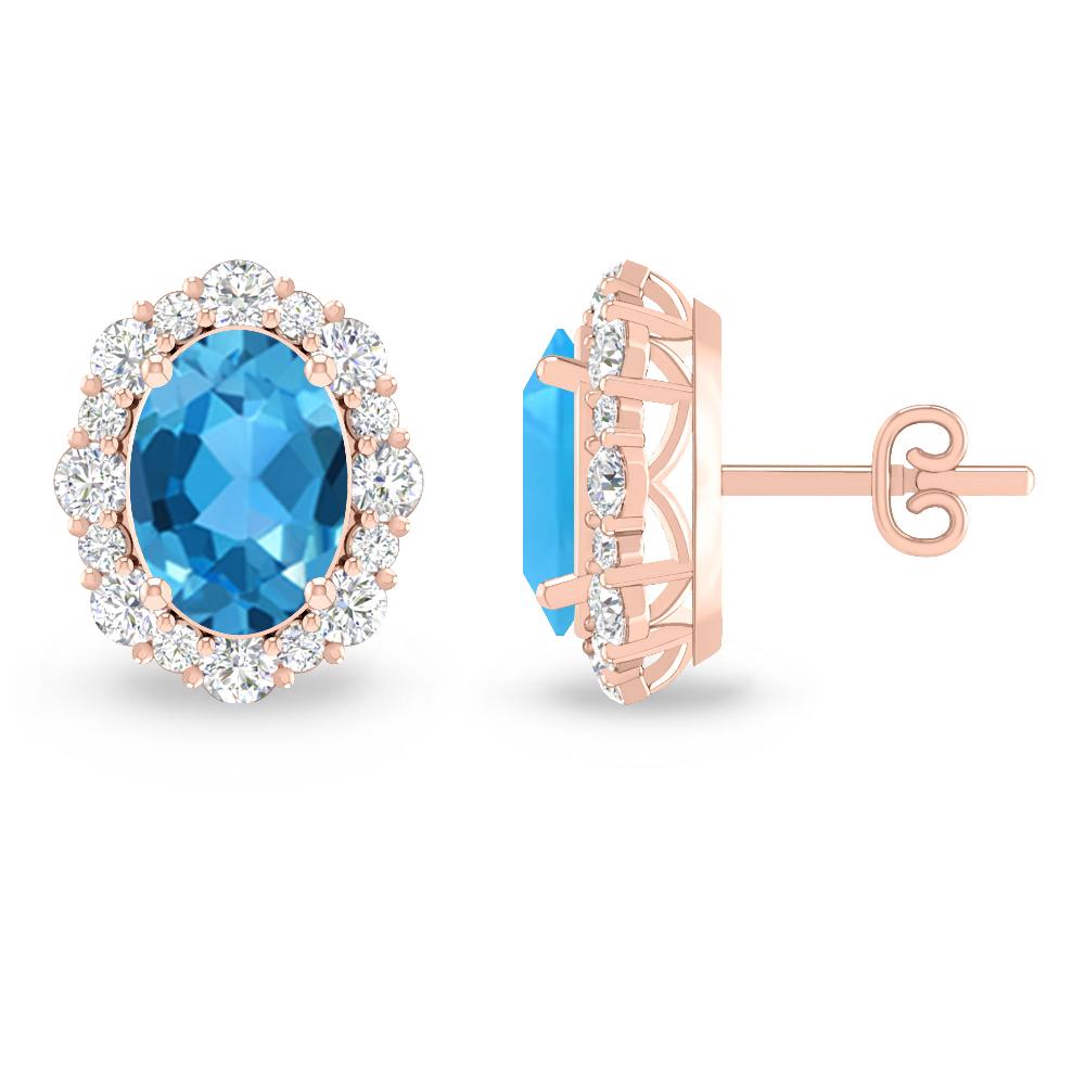 Rose Gold - Blue Topaz