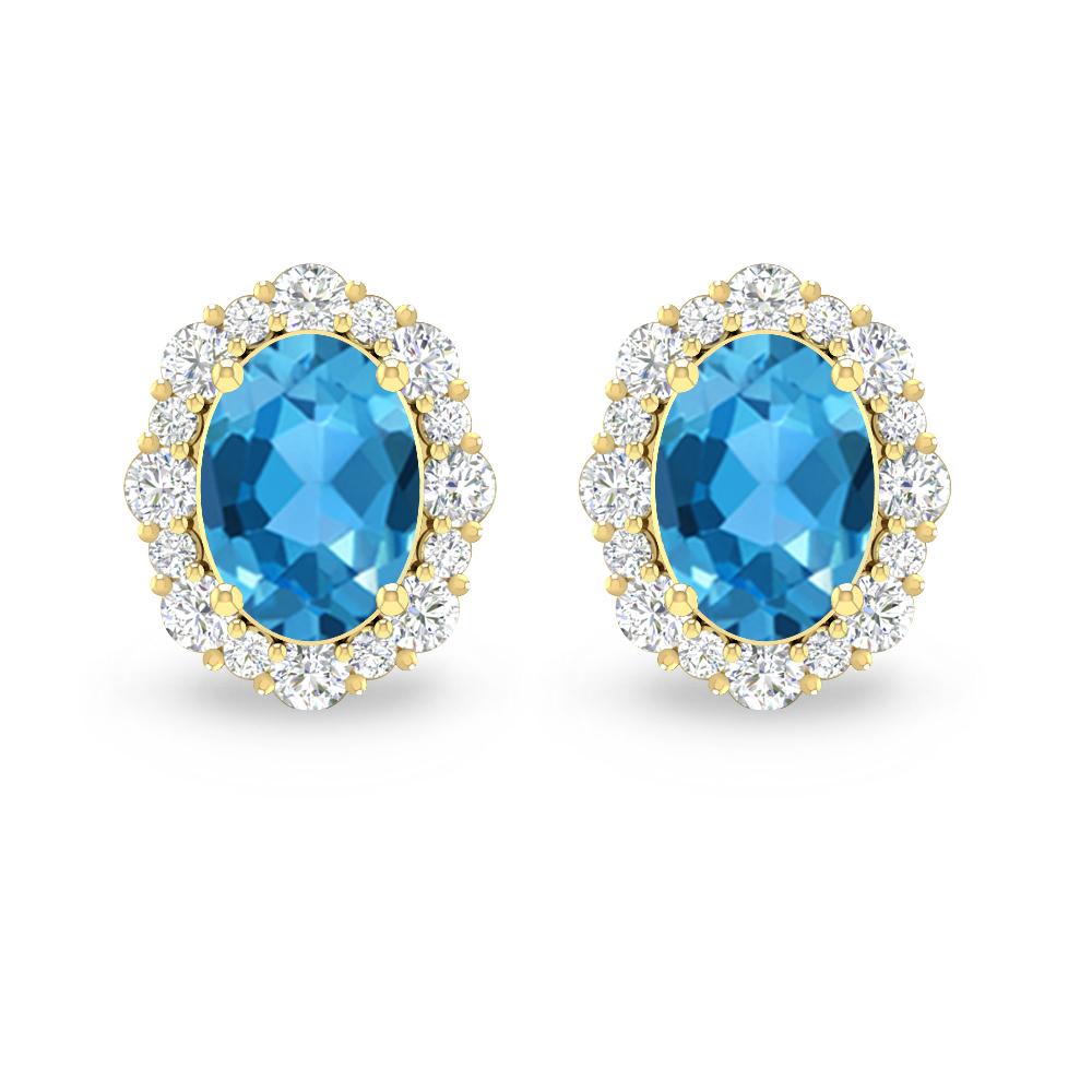 Yellow Gold - Blue Topaz