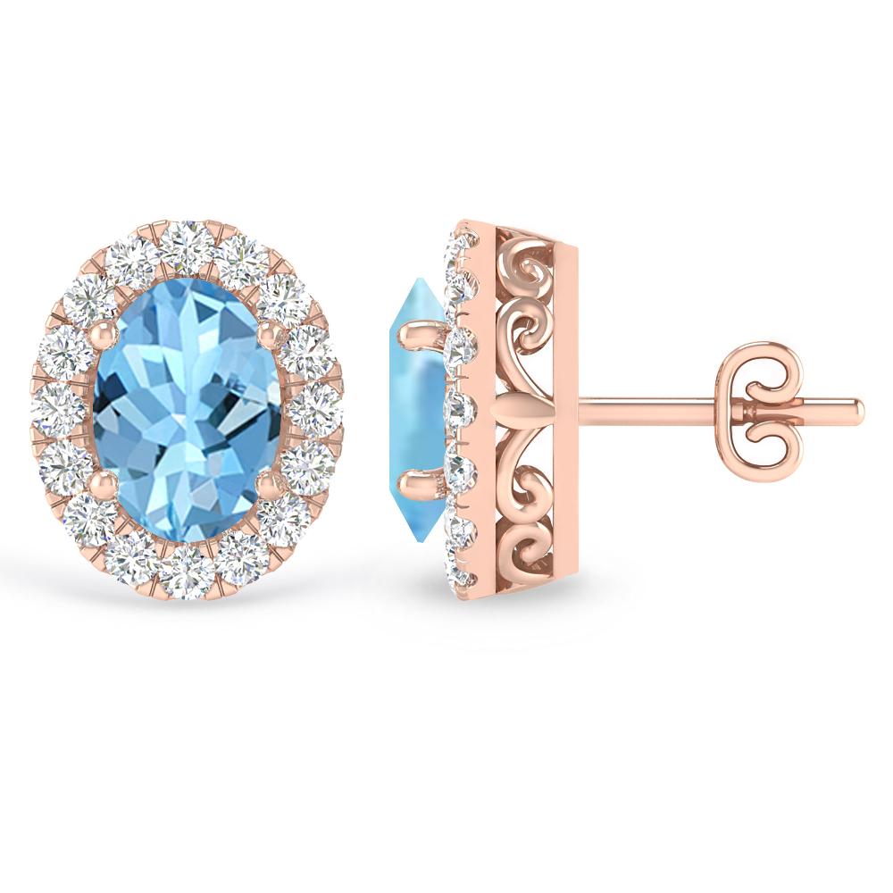 Rose Gold - Aquamarine