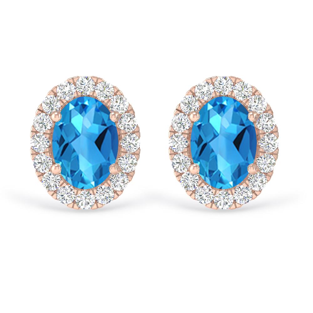 Rose Gold - Blue Topaz