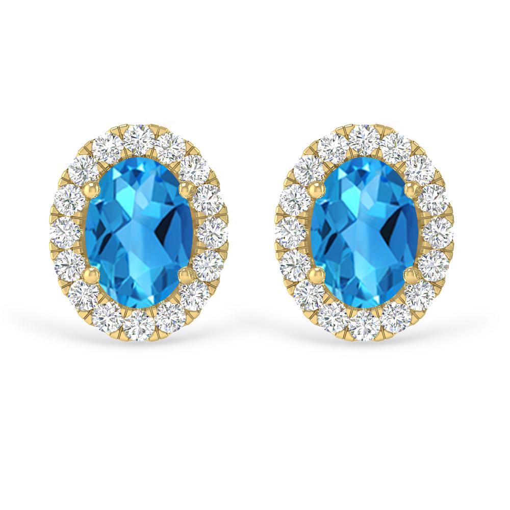 Yellow Gold - Blue Topaz