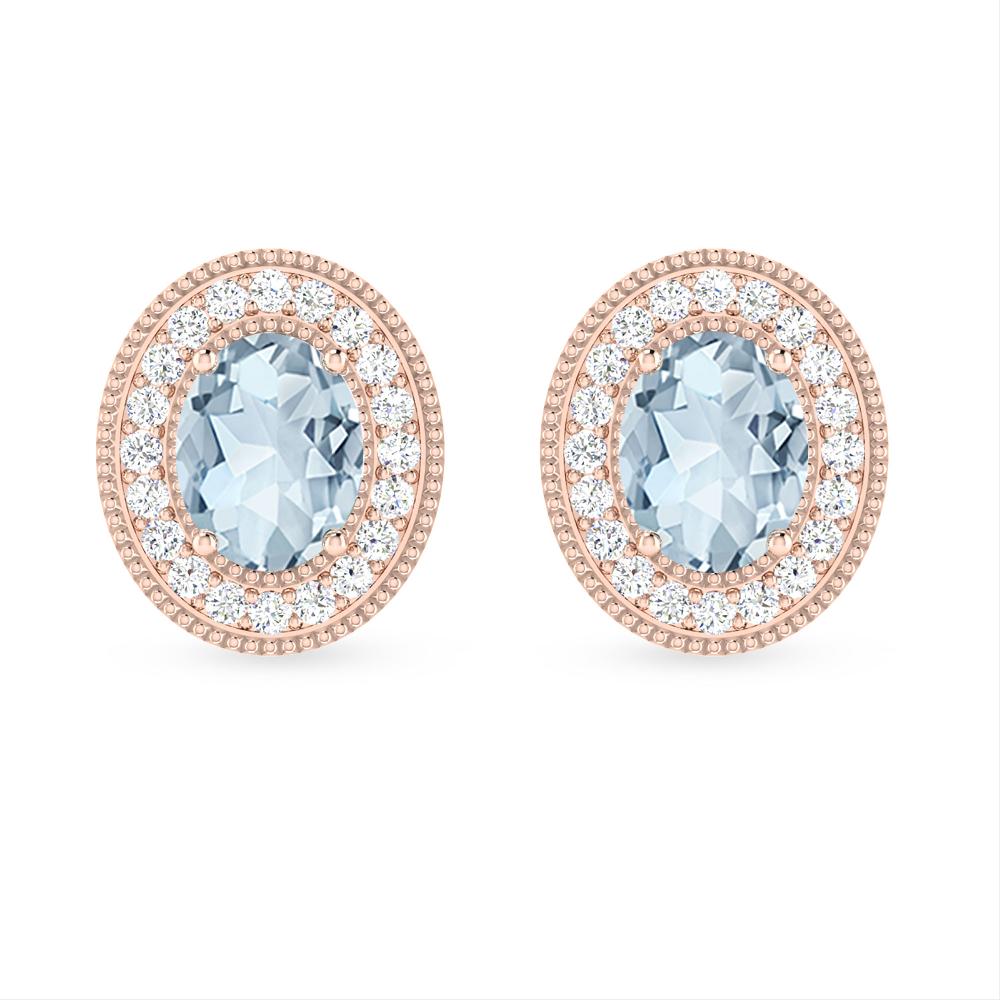 Rose Gold - Aquamarine