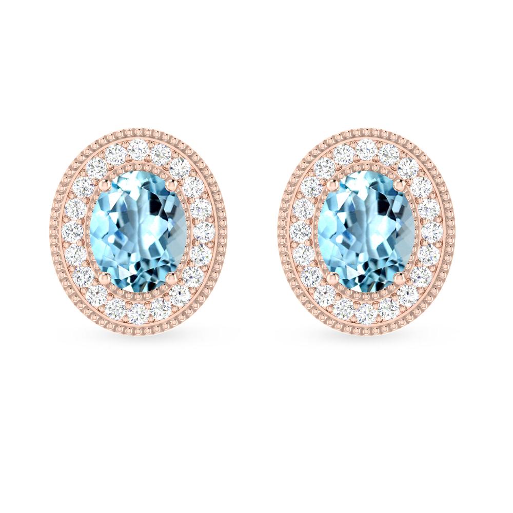 Rose Gold - Aquamarine