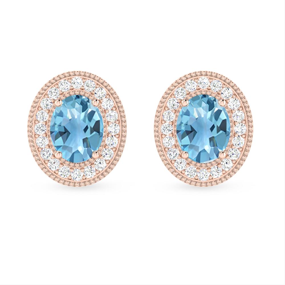 Rose Gold - Blue Topaz