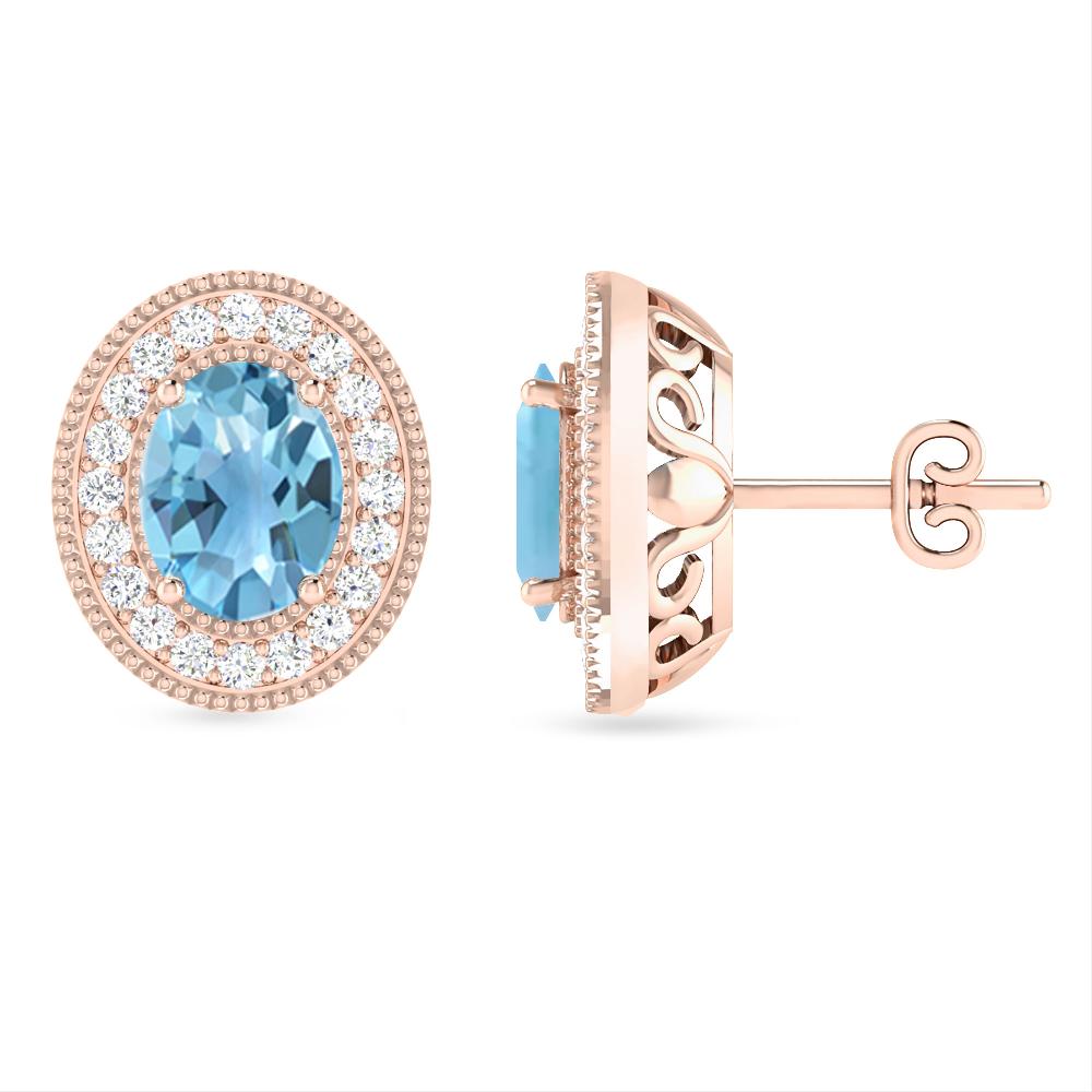 Rose Gold - Blue Topaz