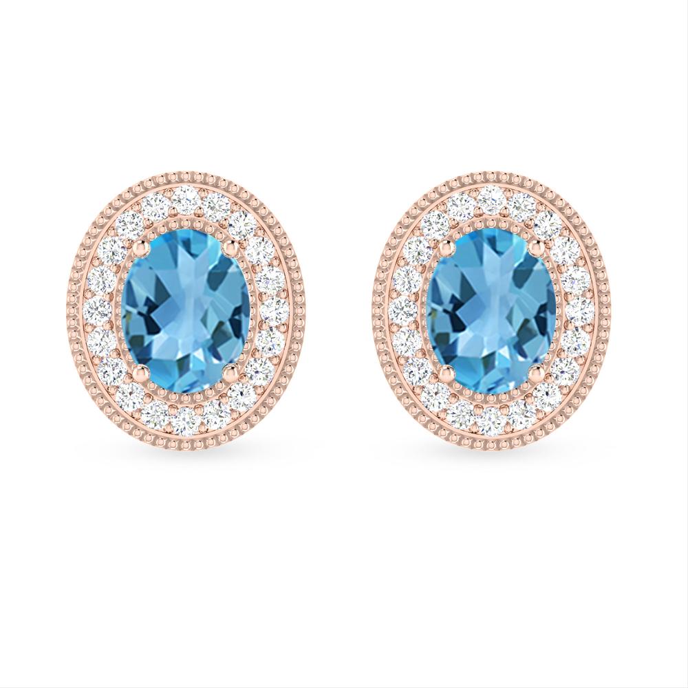 Rose Gold - Blue Topaz